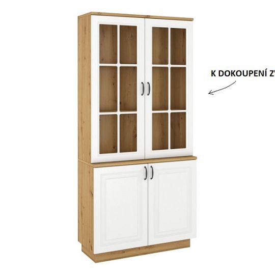 FLAMENGO komoda 2D, dub artisan/bílá