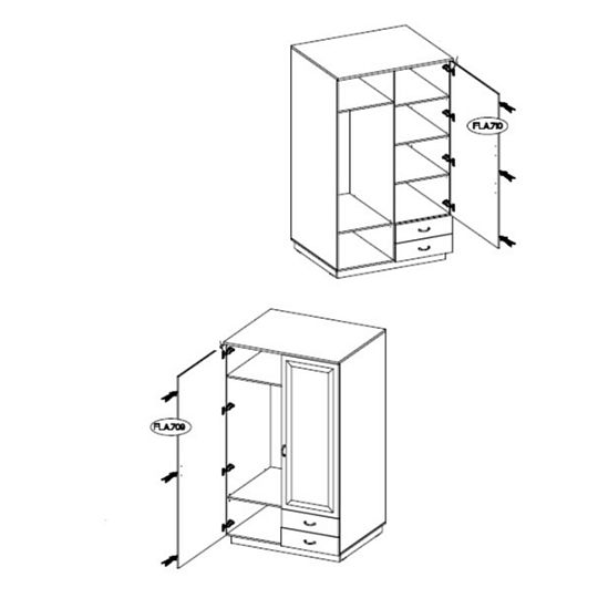 FLAMENGO šatní skříň 2D2S, dub artisan/bílá