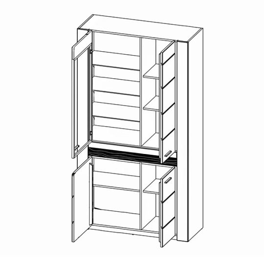 VANCOUVER 12 vitrína, dub rustikal