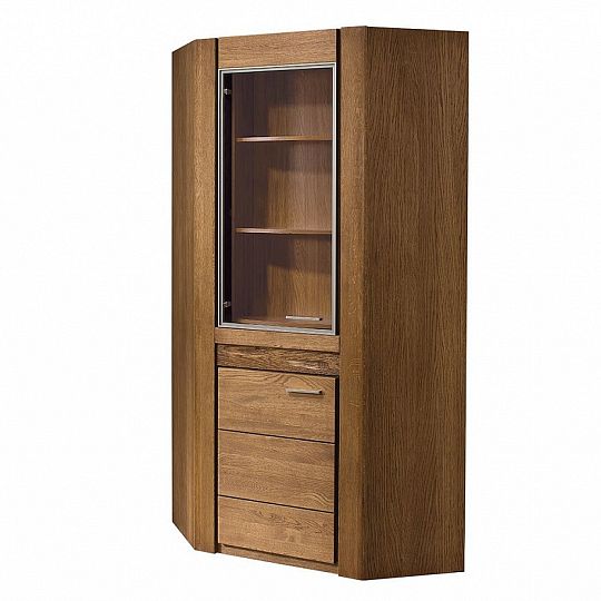 VANCOUVER 16 rohová vitrína, dub rustikal