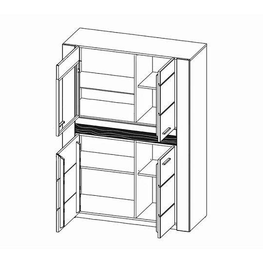 VANCOUVER 15 vitrína nízká, dub rustikal