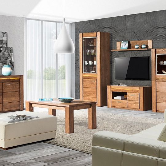 VANCOUVER 15 vitrína nízká, dub rustikal