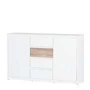 NORA 6 komoda, bílá/dub sonoma