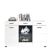 ARKTICA NEW komoda 1W2D2S + LED, bílá/bílý lesk