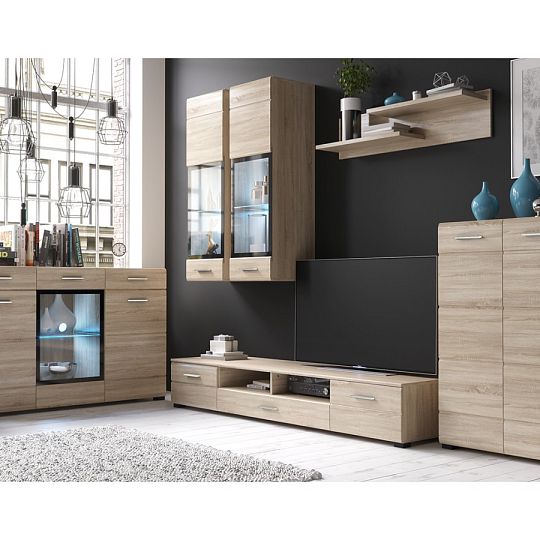 ARKTICA NEW komoda 1W2D2S + LED, dub sonoma