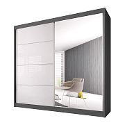 MURPHY 35 šatní skříň 180, grafit/bíla pololesk