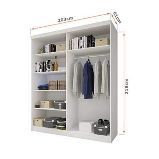 MURPHY 35 šatní skříň 230, grafit/bíla pololesk