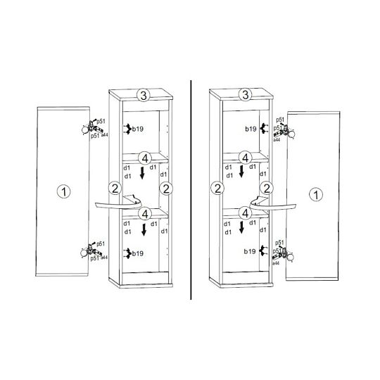 LOUSIANA 2 obývací stěna, beton/bílá