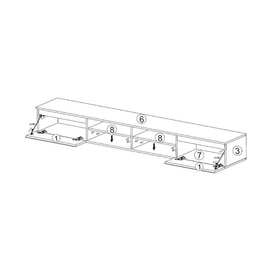 LOUSIANA 2 obývací stěna, beton/bílá