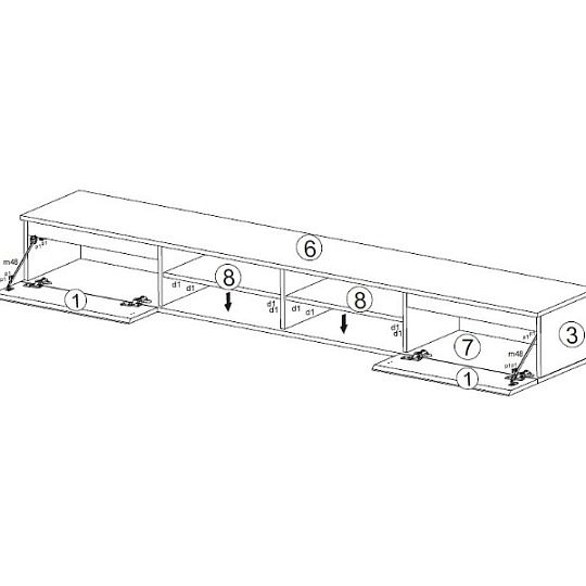 LOUSIANA 2 obývací stěna, dub taxo/bílá
