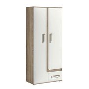APALUCHA 1 šatní skříň, dub světlý/bílá