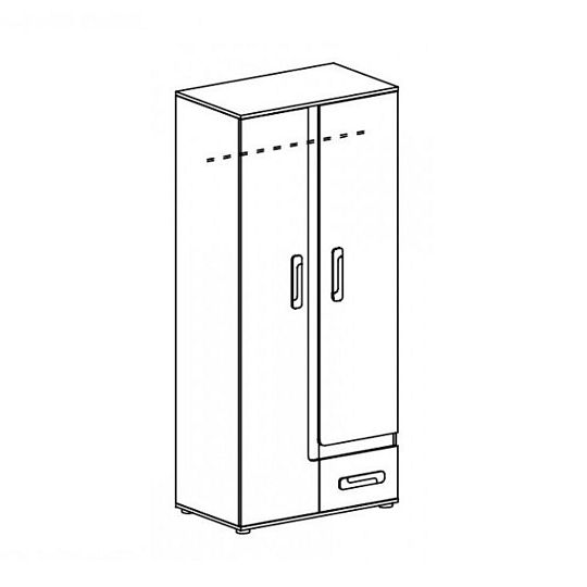 APALUCHA 1 šatní skříň, dub světlý/bílá