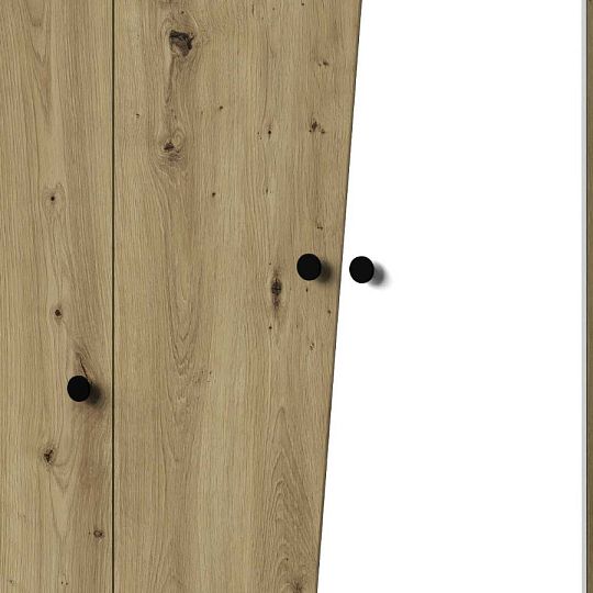 PARADISE 03 šatní skříň, dub artisan/bílá mat/šuplík černý mat