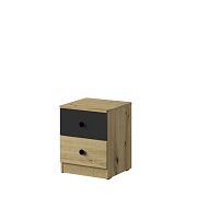 PARADISE 09 kontejner, dub artisan/šuplík černý mat