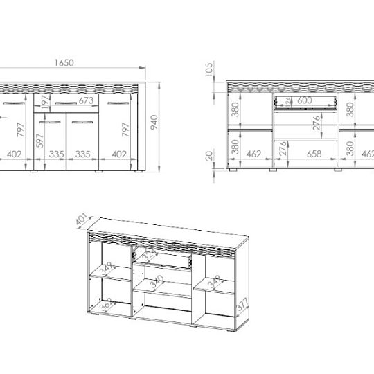 ALVIN 08 komoda široká, dub artisan