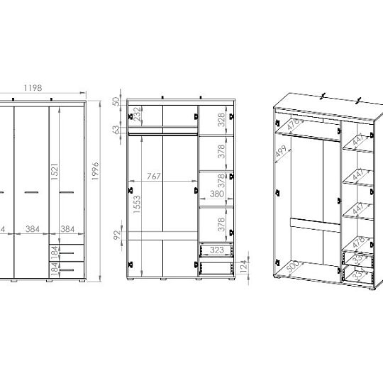 ANDY 01 šatní skříň, dub sonoma