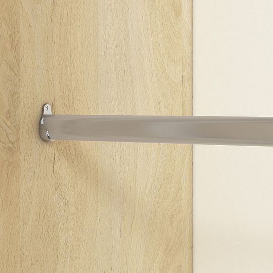 DIVO 0101 rohová šatní skříň, buk fjord/dvířka bílá/buk/šedá