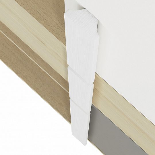 DIVO 0301 policová skříň, buk fjord/dvířka bílá/buk/šedá