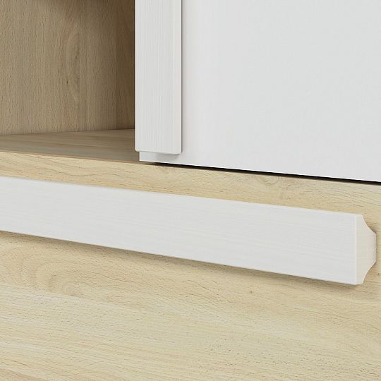 DIVO 0701 komoda, buk fjord/dvířka bílá/buk/šedá