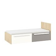 DIVO 1702 postel 90 cm, buk fjord/dvířka bílá/šedá