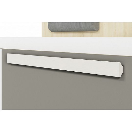 DIVO 1702 postel 90 cm, buk fjord/dvířka bílá/šedá