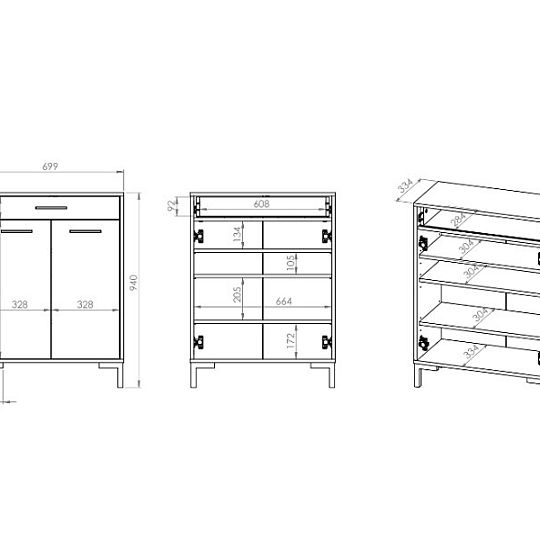 NADIA 03 komoda, dub artisan