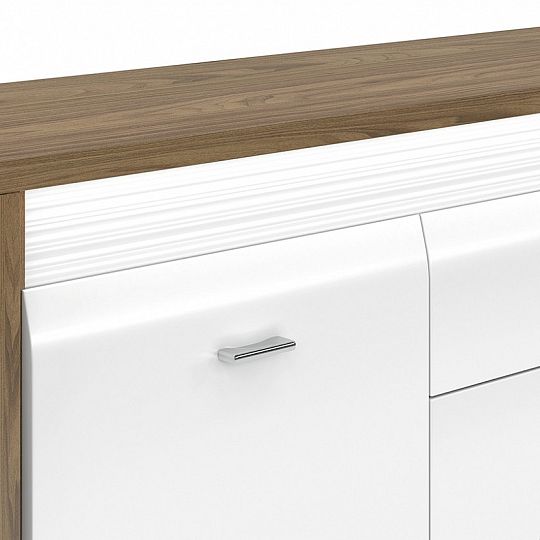 DAFNE 04 komoda, ořech/bílá lesk/lišta bílá