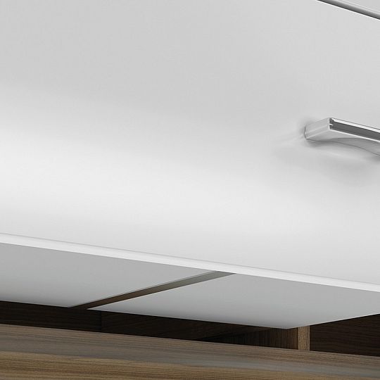 DAFNE 04 komoda, ořech/bílá lesk/lišta bílá