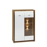 DAFNE 06 komoda, ořech/bílá lesk/lišta bílá