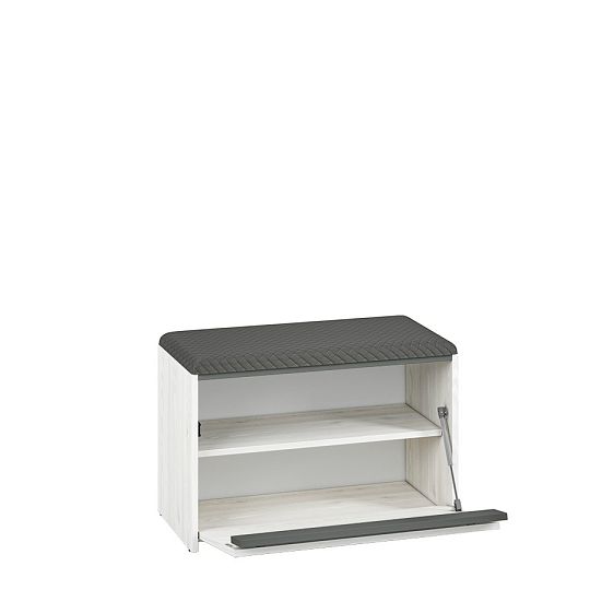 HATTERIA 02 botník široký, borovice bílá/šedá