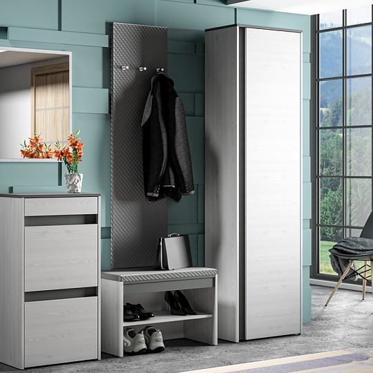 HATTERIA 04 botník, borovice bílá/šedá