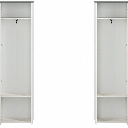 HATTERIA 06 šatní skříň, borovice bílá/šedá