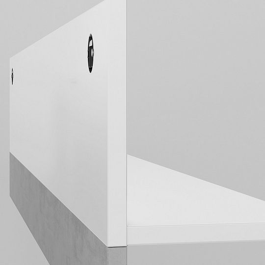 LAMIA 11 police, beton stříbrný/bílá lesk/bílá lesk MDF