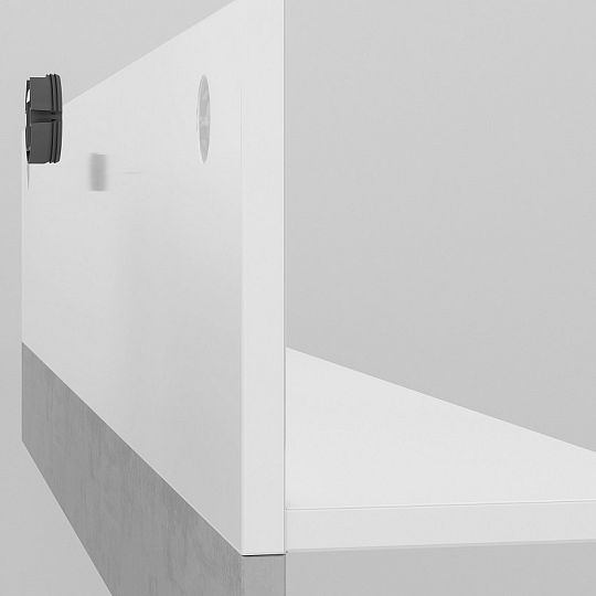 LAMIA 11 police, beton stříbrný/bílá lesk/bílá lesk MDF