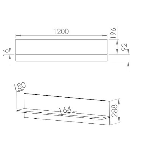 LAMIA 11 police, beton stříbrný/bílá lesk/bílá lesk MDF