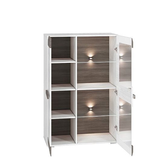 BERNIS 0501 komoda, borovice bílá/borovice bílá/šedá