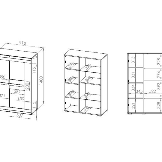 BERNIS 0501 komoda, borovice bílá/borovice bílá/šedá