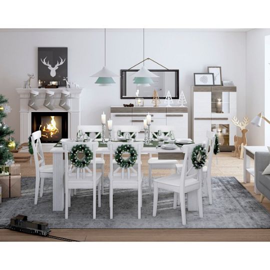 BERNIS 0501 komoda, borovice bílá/borovice bílá/šedá