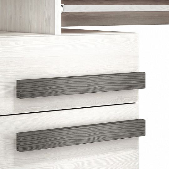 BERNIS 11 počítačový stůl, borovice bílá/borovice bílá/šedá