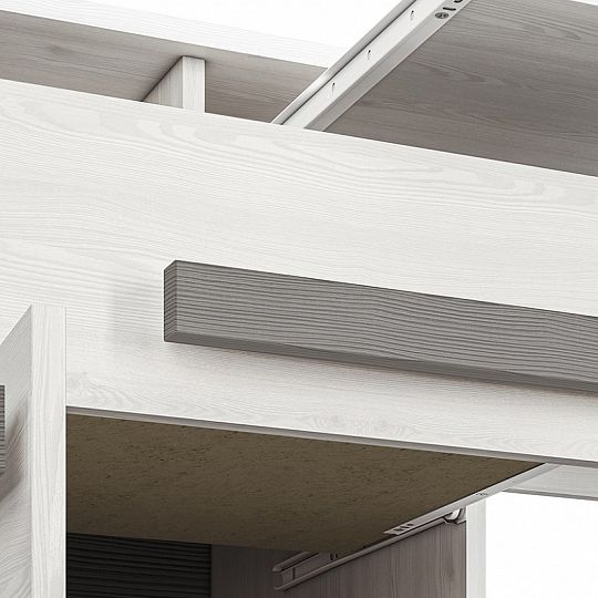 BERNIS 11 počítačový stůl, borovice bílá/borovice bílá/šedá