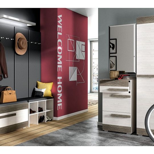 BERNIS 20N botník, borovice bílá/borovice bílá/šedá