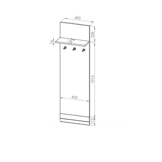 BERNIS 23 věšák, borovice bílá/šedá