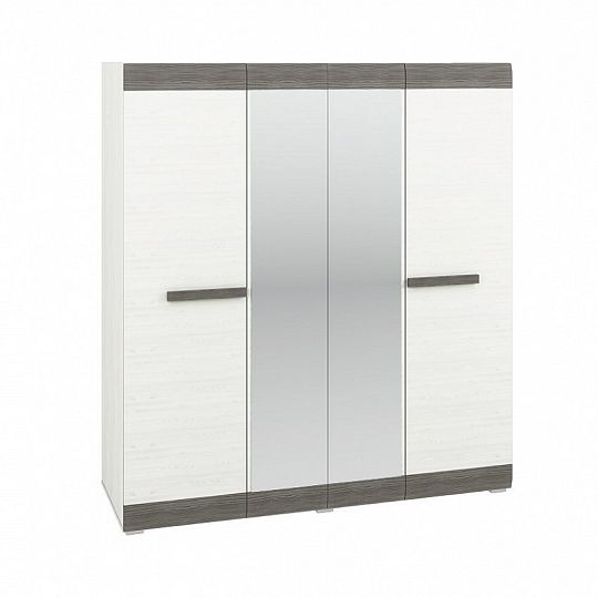 BERNIS 28 šatní skříň, borovice bílá/borovice bílá/šedá