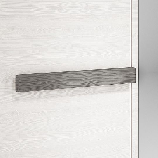 BERNIS 28 šatní skříň, borovice bílá/borovice bílá/šedá