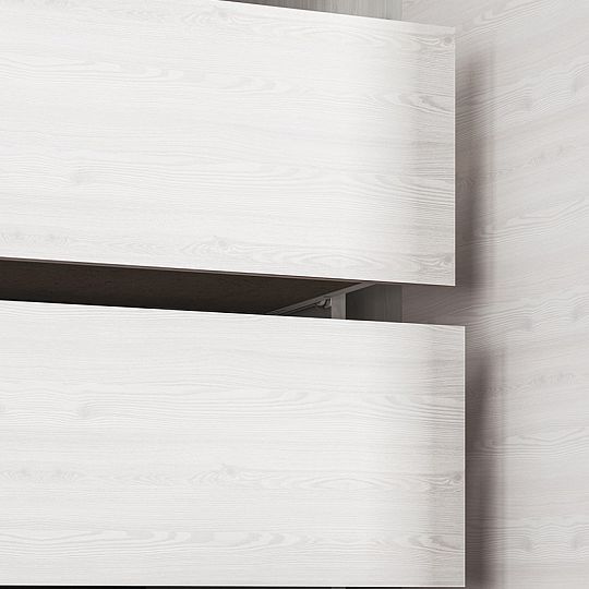 BERNIS 28 šatní skříň, borovice bílá/borovice bílá/šedá