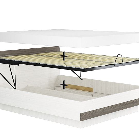 BERNIS 34 postel 140, borovice bílá/borovice bílá/šedá