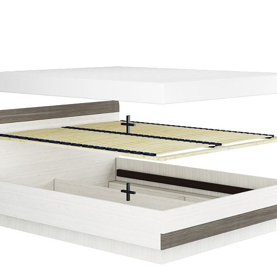 BERNIS 34 postel 140, borovice bílá/borovice bílá/šedá