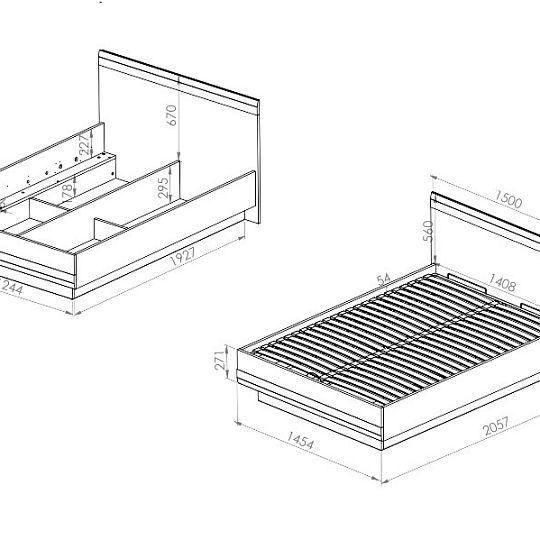 BERNIS 34 postel 140, borovice bílá/borovice bílá/šedá