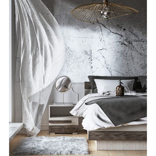 BERNIS 34 postel 140, borovice bílá/borovice bílá/šedá