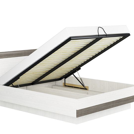 BERNIS 35 postel 160, borovice bílá/borovice bílá/šedá